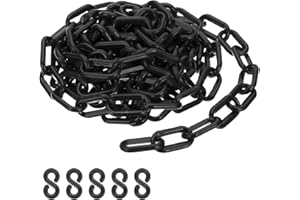 PATIKIL Black Plastic Chain, 10 ft 6mm Safety Barrier Chain for Crowd Control, Queue Line, Parking, Fence, Gate, Concert, Construction Site and Decoration