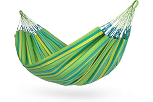 La Siesta Large Double Brisa Classic Hammock, Outdoor Indoor Hammock Swing - Handmade Weather & Tear Resistant Patio Backyard Bedroom Hammock, Lime