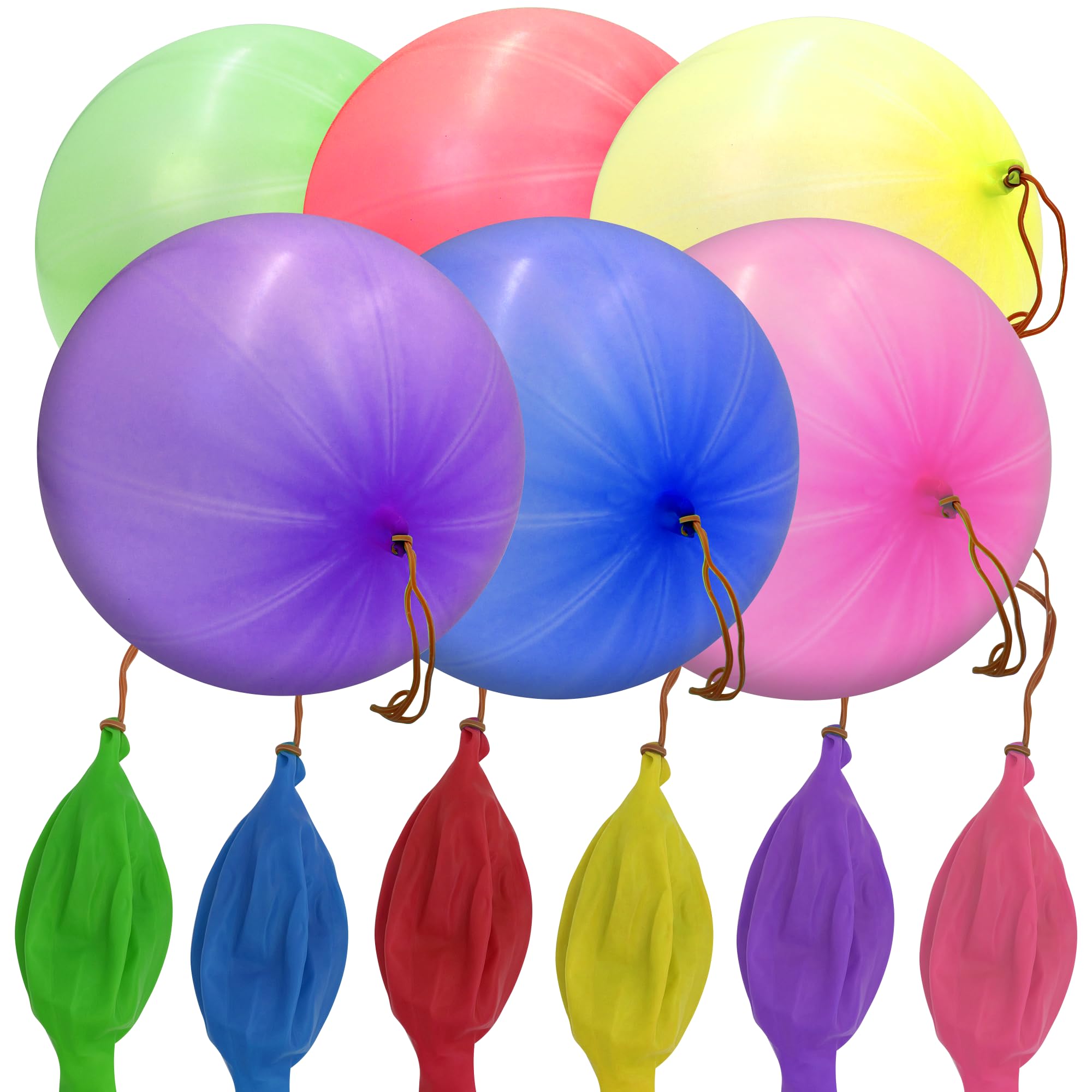 NAVOYS 22pc Multi-Coloured Punch Balloons - Premium Balloons with Elastic Band Handles - Multicoloured - Fun Childrens Party Bag Fillers, Pinata Fillers | Kids Indoor and Outdoor Games