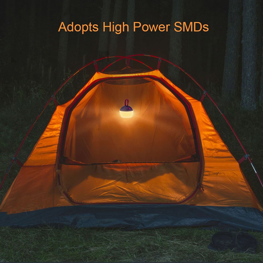 Portable Rechargeable Camping Lantern 4 Lighting Modes with IP67 Waterproof 100 Lumens LED Hanging Night Light for Backpacking - Hiking - Home - College