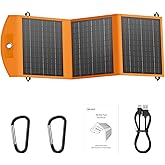 SOLUPUP Solar Panels 30W Portable Foldable Solar Charger with 5V USB-A and USB-C Fast Charging Compatible with iPhone, iPad, Samsung, Power Banks, IPX5 Waterproof Perfect for Camping, Hiking, Outdoor
