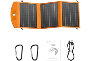 SOLUPUP Solar Panels 30W Portable Foldable Solar Charger with 5V USB-A and USB-C Fast Charging Compatible with iPhone, iPad, Samsung, Power Banks, IPX5 Waterproof Perfect for Camping, Hiking, Outdoor