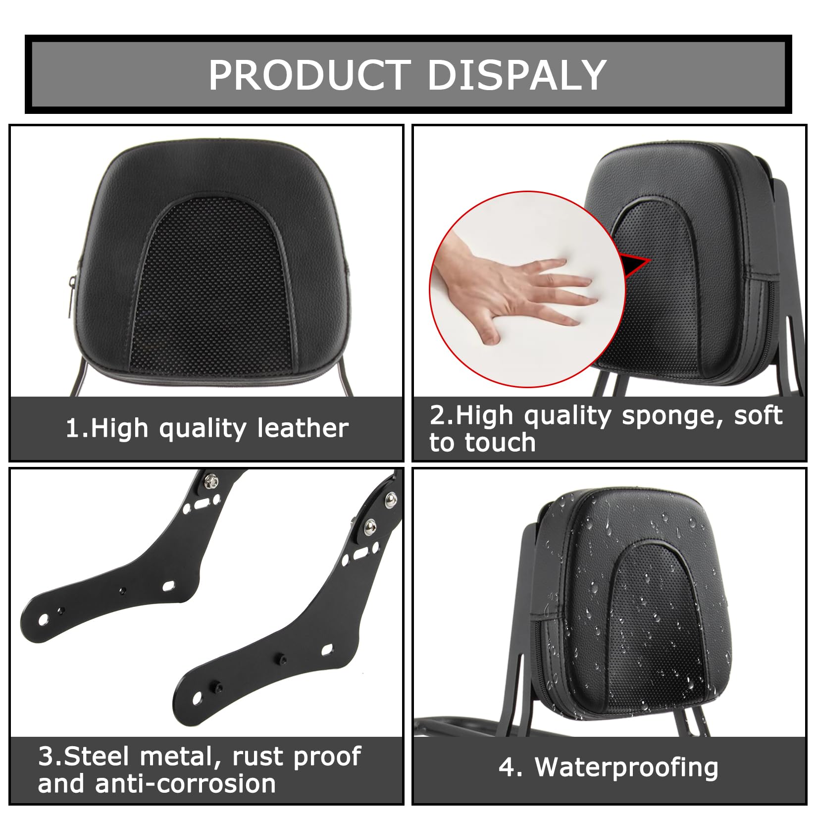 Motorcycle Passenger Low Backrest Sissy Bar, PSLER Sportster Sissy Bar - View #4