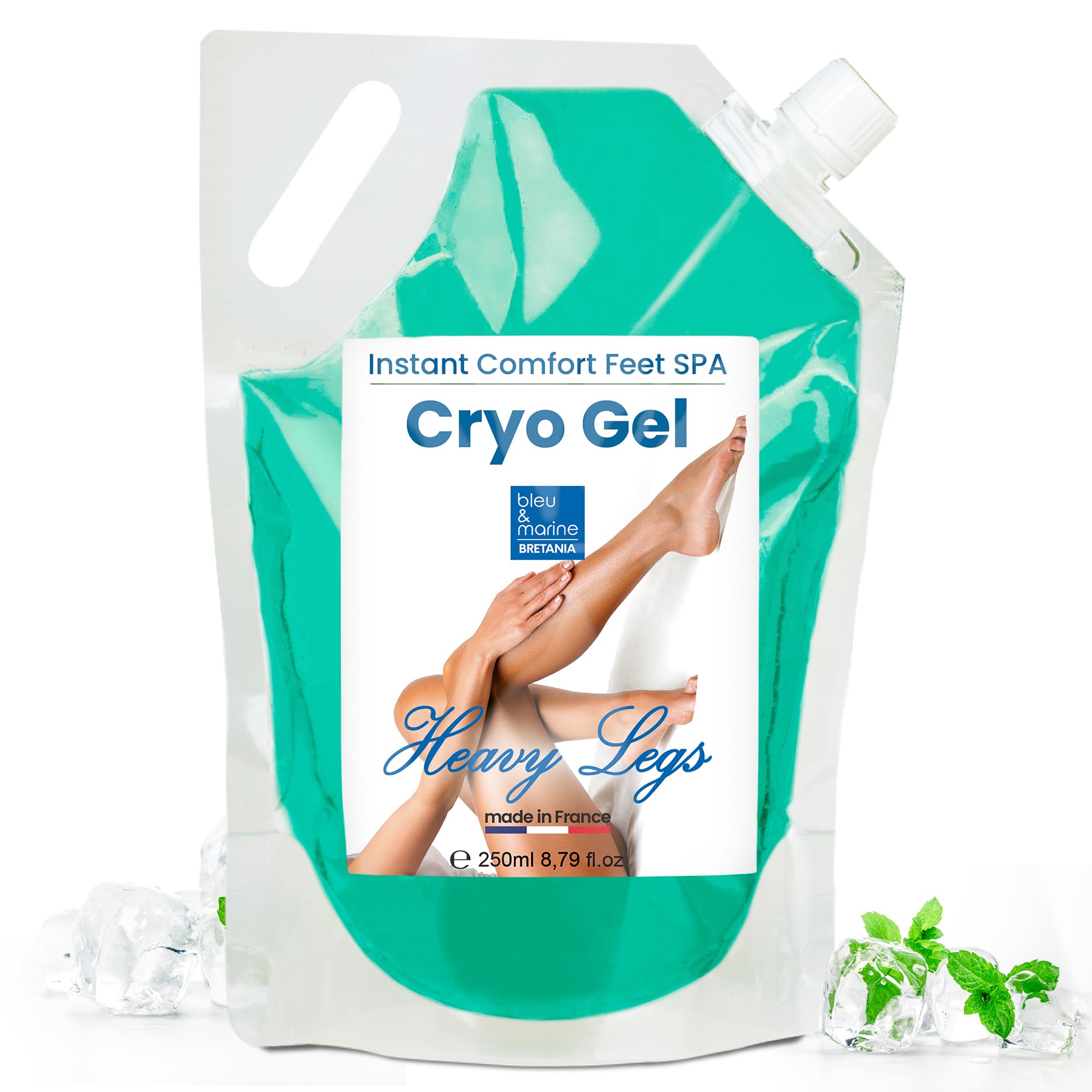 Cryo gel - Heavy legs relief - Muscle gel - Cooling gel - Anti-Cellulite gel - Sore muscle rub - Aching Joints - Gel max strength - Swollen legs - Special Cooling Action - 250ml - 9 fl oz