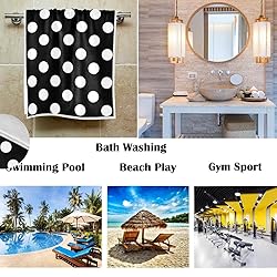 Polka Dot Black White Hand Towels 16x30 in Modern