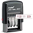 Trodat Self Inking Date Stamp Printy 4820, Months in Letters, US Format in MMM-DD-YYYY - Impression Red, 3/8” x 1-¼”