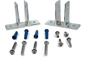 HARRIS HARDWARE Two Polished Chrome Die Cast Zamac Two Ear Brackets for 7/8 in. Panels with Fasteners
