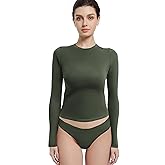 Abonlen Long Sleeve Shirts for Women Crewneck Basic Tees T Shirts Fitted Crop Tops Y2k Going Out Tops