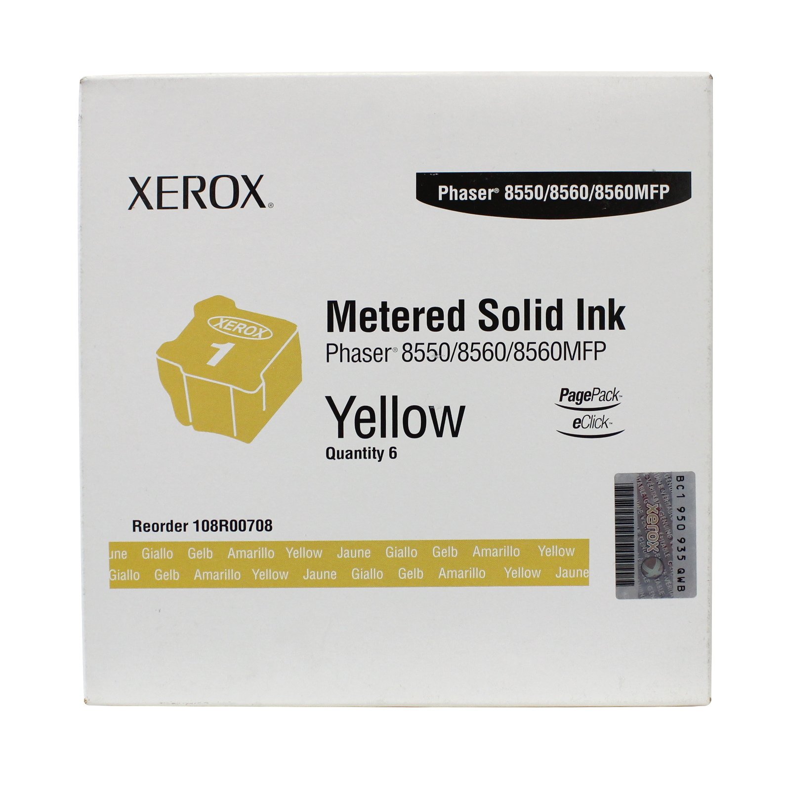 Genuine Xerox Solid Ink Yellow (6 Sticks) Only for Pagepack, 8550/8560/8560MFP Ink Sticks