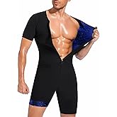 FUXERT Sauna Suit for Men 3 in 1 Slimming Full Body Sauna Jumpsuit Mens Waist Trainer for Workout
