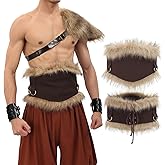 UJUROU Medieval Faux Fur Wide Belt Vintage Nordic Warrior Corset Waistband Waist Armor Renaissance LARP Cosplay