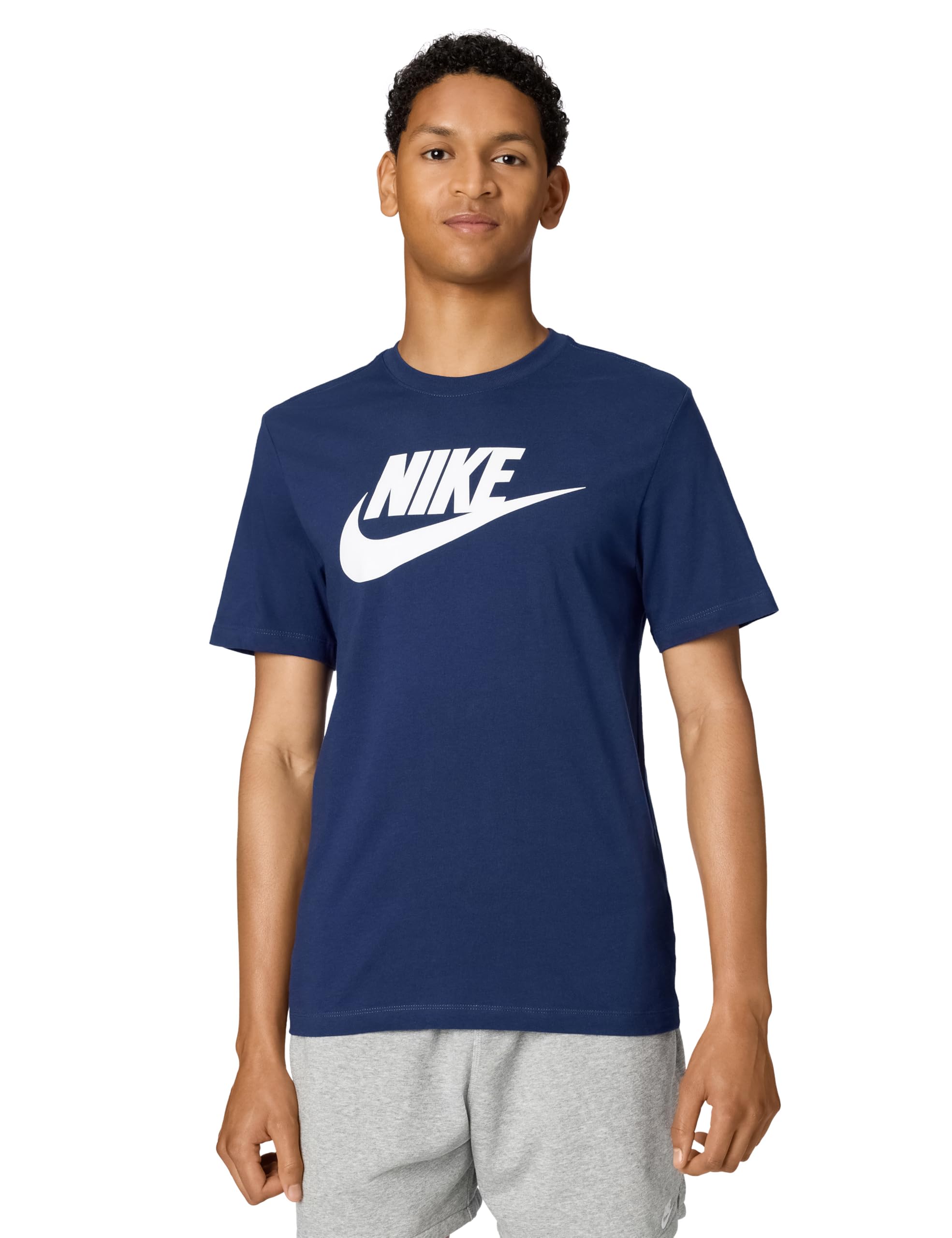 Nike Men's Sportswear Icon T-Shirt, Midnight Navy/White, Small Tall Image