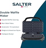 Salter Double Waffle Maker 900W Non-Stick Plates Auto Temp Control view 2