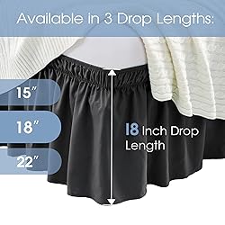 FreshCulture King Bed Skirt, Dust Ruffle for King
