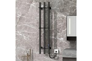 YJSG Heated Towel Racks for Bathroom, Electric Towel Warmer Rack Vertical, Stainless Steel Wall Mounted Towel Warmers with Bu