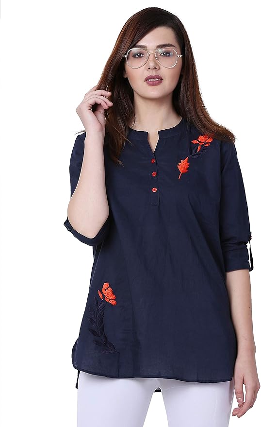 Fashion8Home Blue Kurta for Women (FSLTOP2046A) (Large): Buy Online at