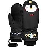 COPOZZ Ski Mittens Kids, 3M Thinsulate Insulated Thermal Child Snow Gloves Windproof Warm Winter Ski Gloves for Boys Girls