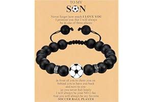 HISATAN Soccer Football Basketball Baseball Bracelet 𝐆𝐢𝐟𝐭𝐬 𝐟𝐨𝐫 𝐁𝐨𝐲𝐬 𝐒𝐨𝐧, Silicone Bead Adjustable Sports Lover Teens Players Team Accessories Jewelry Stuff Gift for 6-16 Years Old Boys Girls