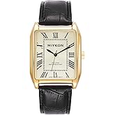 Miykon Vintage Watches for Men – Classic Tank Square Analog Watch with Genuine Leather Wrist Strap, Mens Dress Watches – Japanese Quartz, Waterproof to 100ft