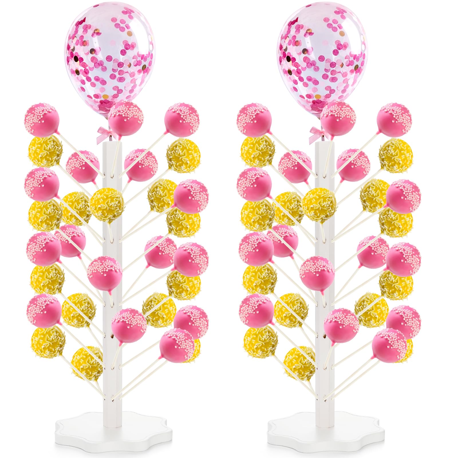 Photo 1 of AVLA 2 Pack Wood Cake Pop Stand, 49 Hole Wooden Lollipop Tree Stand, Candy Table Display Decorative Dessert Stand for Party, Wedding, Birthday, Anniversaries, Sturdy and Easy to Assemble