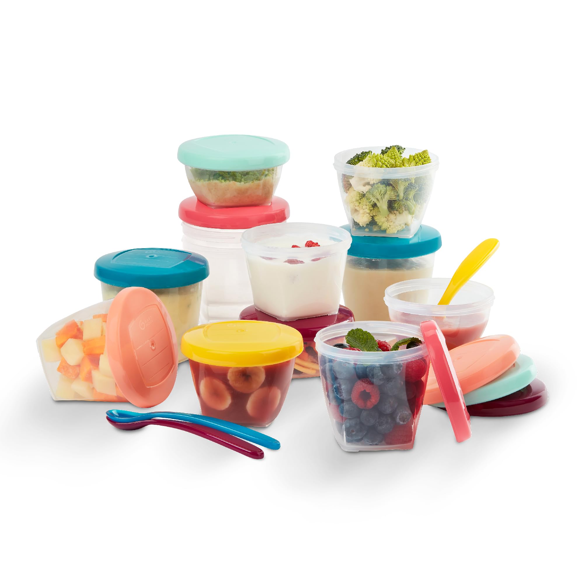 Babymoov Babybols Multiset baby food storage containers, weaning pots - 3 x 120 ml 3 x 180 ml 6 x 250 ml and 3x Soft Spoons