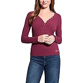 Guess Womens Long Sleeve Kyla Rib Henley