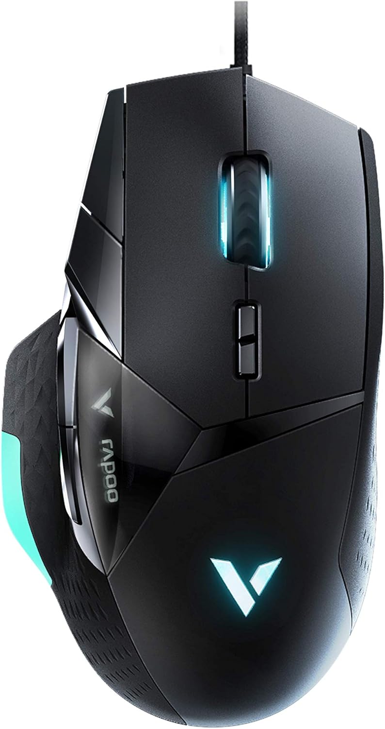Rapoo VPRO VT900 Wired Gaming Mouse, Programmable Buttons, 12,400 DPI Sensor, LED Multi-Colour Lighting System