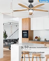 Ensenior 52” Ceiling Fan with Light Remote
