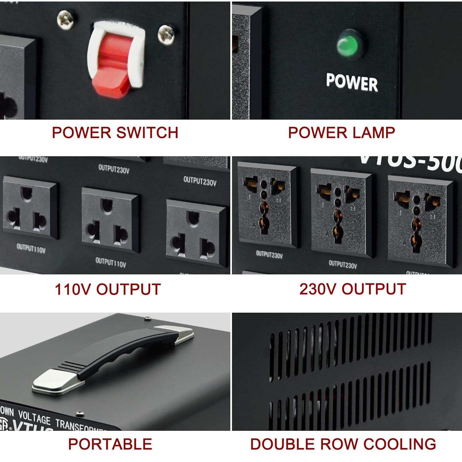 Voltage Transformer Converter 3000 Watt Step Up/Down Convert from 110-120 Volt to 220-240 Volt and from 220-240 Volt to 110-120 Volt with 3 US Outlets, 3 Universal Outlets