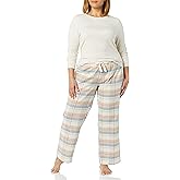 Amazon Essentials Women's Lightweight Flannel Pant and Long-Sleeve T-Shirt Sleep Set