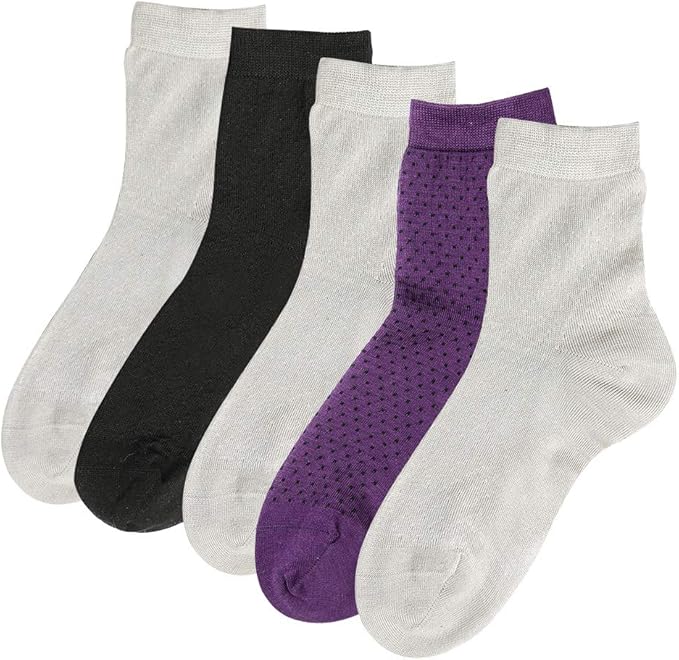 LilySilk 5 Pack Women's Silk Socks Ultrathin Mesh Knit Ankle Short