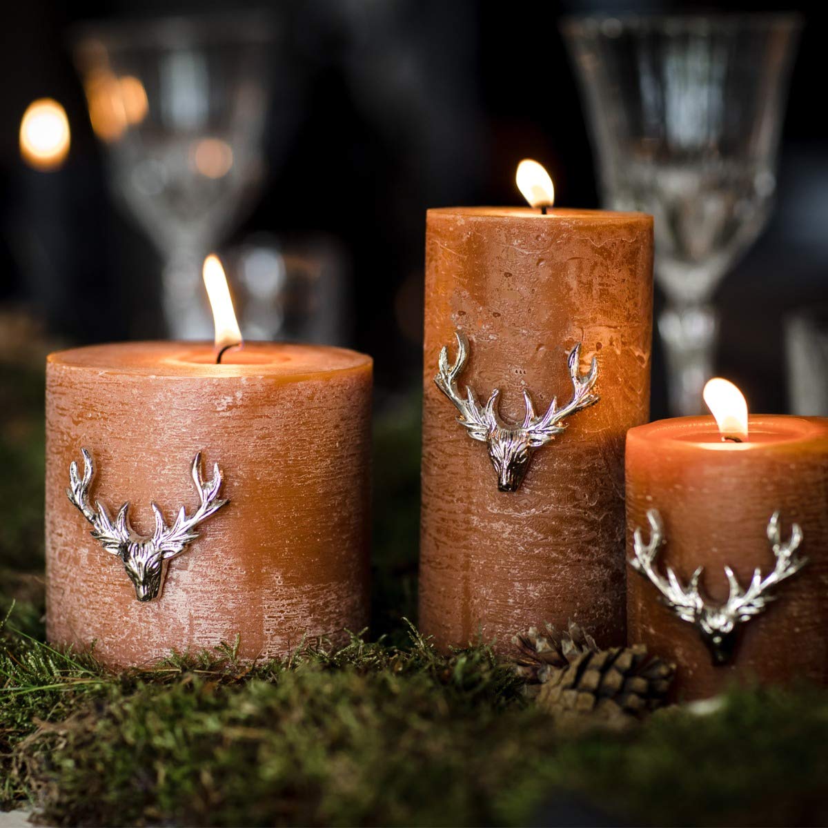 Culinary Concepts Small Stag Antler Candle Pins Decoration Set of 3