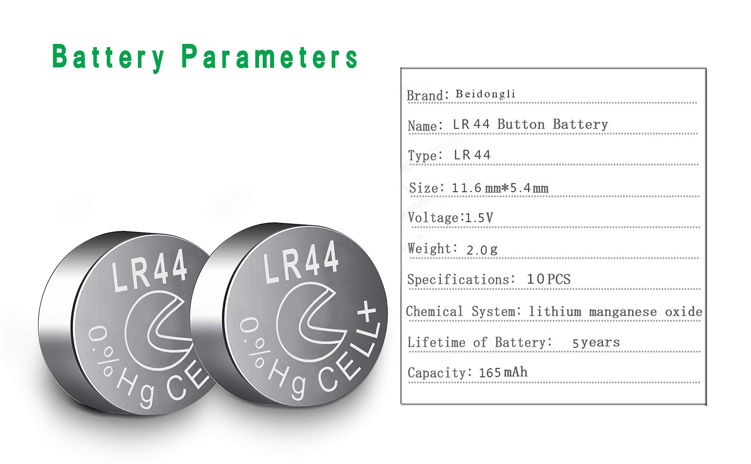 LR44 Batteries AG13 357 high Capacity 1.5V Button Coin Cell 10 Count Battery (20 Pack)