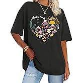 Printed Tshirts Graphic Tees for Women Unisex Adults Adventure T Shirts Hiking Graphic Tees Summer Tops Short Sleeve