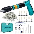 EXCECAR Concrete Nail Gun Kit with 220pcs Nails, Steel Nail Gun, Manual Nail Gun for Concrete, Portable Woodworking Decoration Concrete Nailer Gun, Nail Shooter Gun