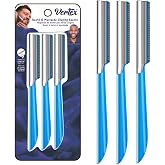 Beard Shaping Razor Tool Mustache Straight Edge Travel Razors Stainless Steel For Eyebrow Grooming Kit Trimmer Blade For Men Bag Use After Black Color Dye Balm Oil Wash Replacement Disposable Clippers