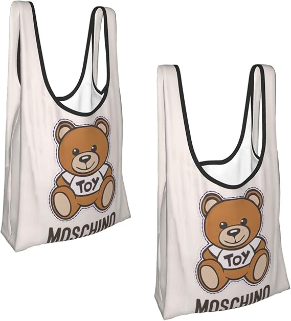 Moschino Bär Einkaufstüten, wiederverwendbar, umweltfreundlich, 2 Stück