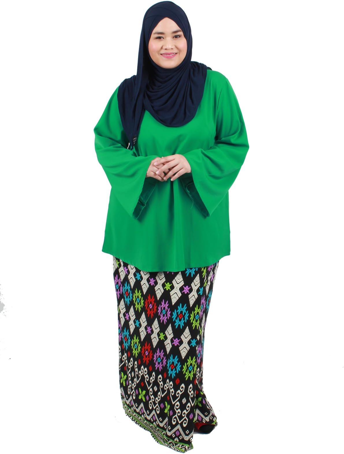 Mis Claire Women's Plus Size Bell Sleeve Top 6XL Green