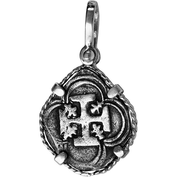 ATOCHA Coin Pendant - Yellow Gold Plated Over 925 Sterling Silver, Rope Chain, Shipwreck Treasure Jewelry