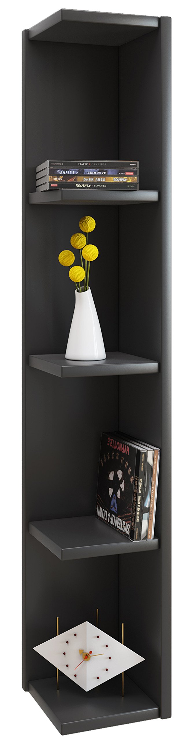 VCM Wooden Corner Shelf Stand Storage Bookcase Decorative Shelf Honsa Wooden Corner Shelf Stand Storage Bookcase Decorative Shelf Honsa black