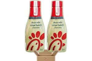 Chick-fil-A Avocado Lime Ranch 2 Bottle Bundle Pack - 2 Individually Sealed 12 oz Bottles of Chick-Fil-A Dressing for Sandwiches, Salads, Fries, Burgers, Pizza in Maple Hills Market Packaging