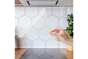 Shackcom Clear Contact Paper Roll Self-Adhesive Wall Protector 15.7in X 9.84ft - Used as a Back-Splash, Shelf Drawer Liner, T