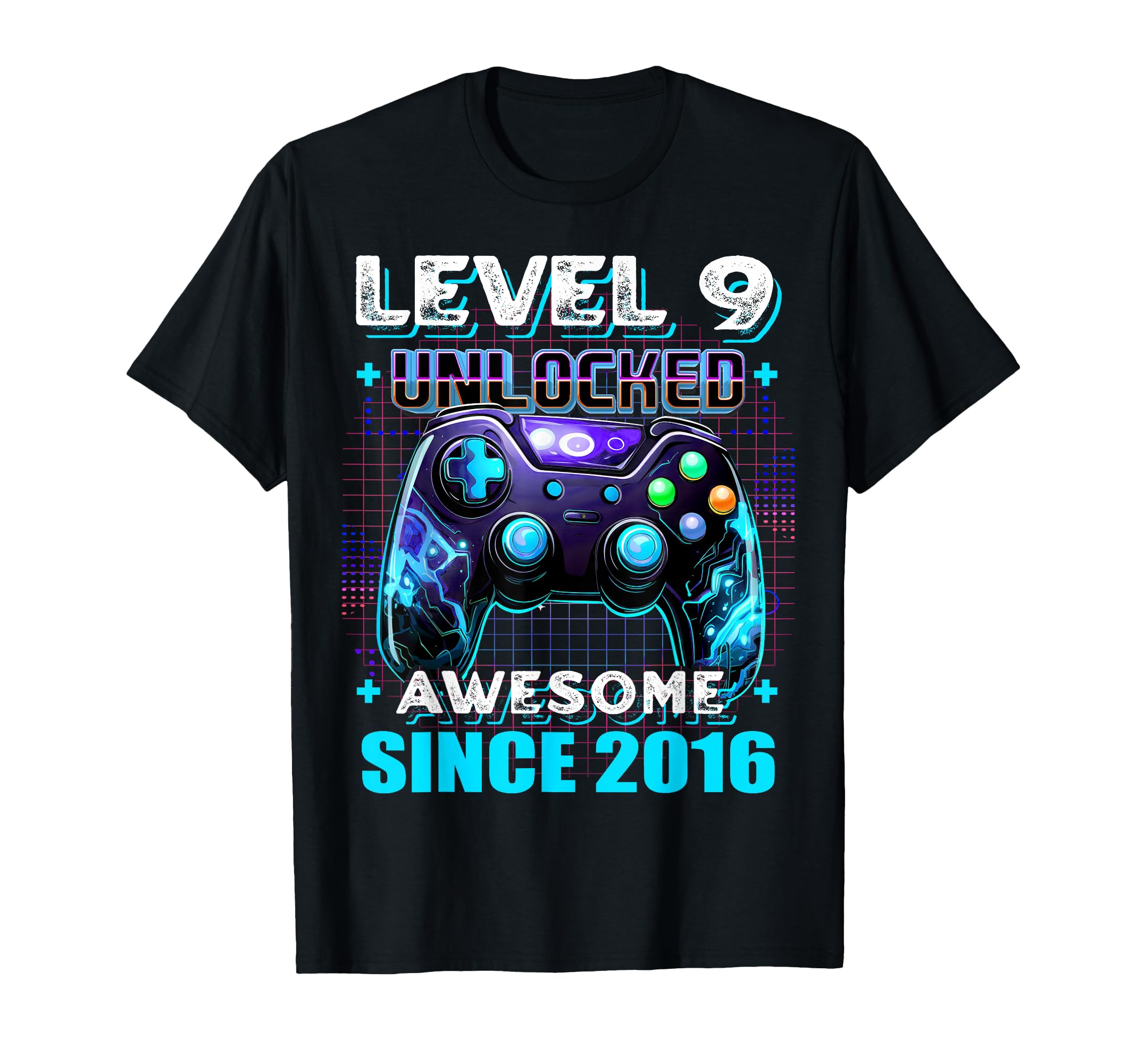 Photo 1 of 9th Birthday Boy Level 9 Gamer 9 Year Video Game Party T-Shirt S RED