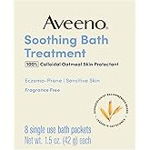 Aveeno Soothing Bath Treatment, Eczema, Dry Skin Relief, Colloidal Oatmeal Bath, Cleanser, Fragrance Free, 8-pack, 42 gram