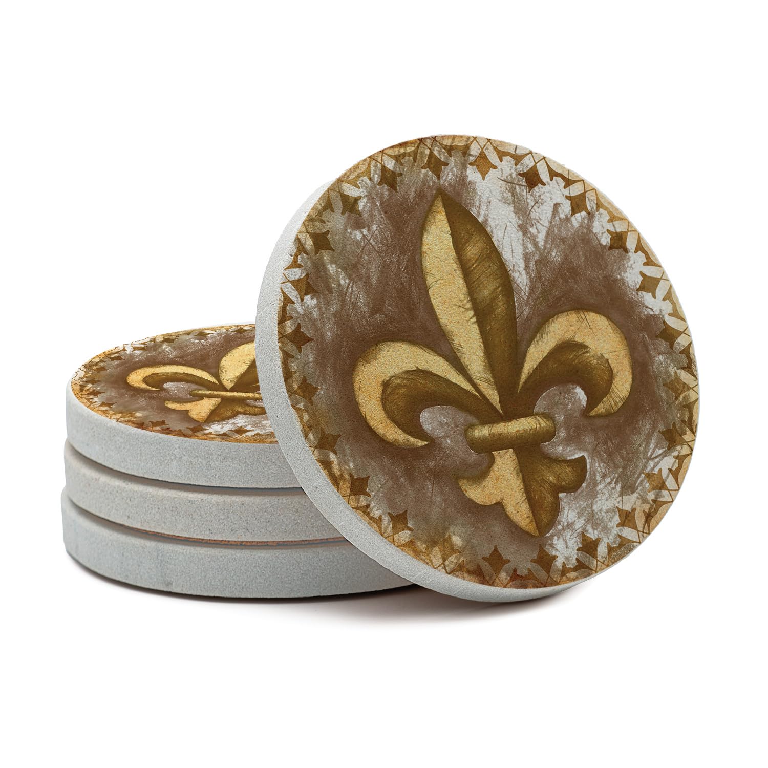 Thirstystone Coasters, Stone, Brown, 4" x 4" x 1.5"