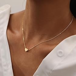 WFYOU Gold Heart Necklace for Women Dainty Tiny 14k