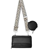 Cell Phone Crossbody Lanyard with Zipper Pouch PU Leather Crossbody Phone Bags Purses with Strap Wallet