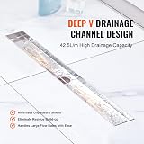 VEVOR 610mm Linear Shower Drain Tile Insert Brushed 304 Stainless Steel view 3