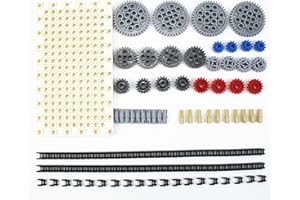 SSHLKBB 150pcs Technical Parts Gears Axles Pins Connectors Compatible with Major Brand MOC Building Blocks Technical Wheels Links Chains Steering Wheels Technical Differential
