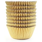 Eoonfirst Gold Foil Metallic Cupcake Case Liners Wrappers Baking Muffin Paper Cups 198 Pcs